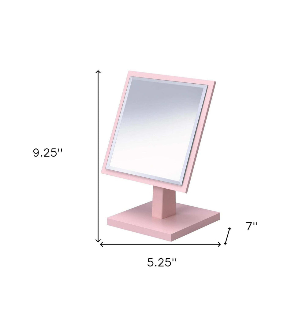 Pink Rectangle Makeup Shaving Tabletop Mirror - Homeroots - Flyclothing LLC