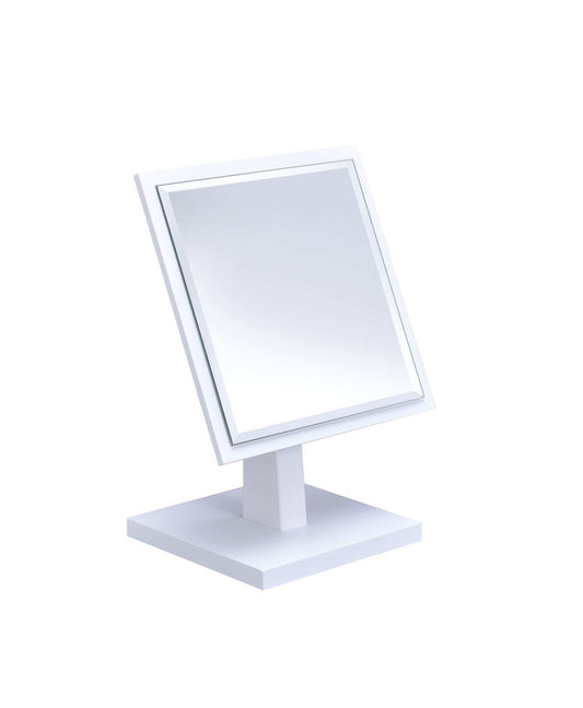 White Rectangle Makeup Shaving Tabletop Mirror - Homeroots - Flyclothing LLC