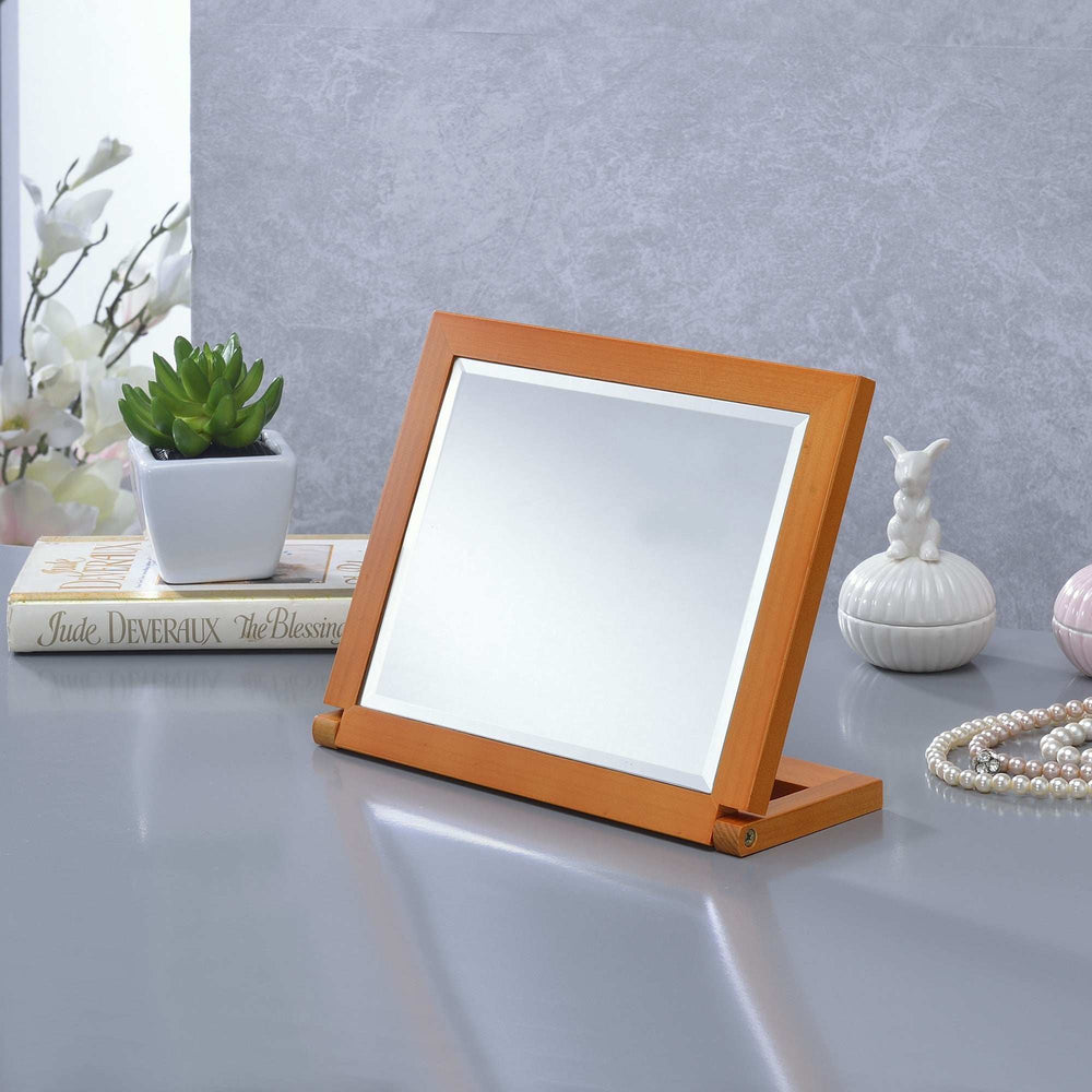 Brown Rectangle Makeup Shaving Tabletop Mirror - Homeroots - Flyclothing LLC