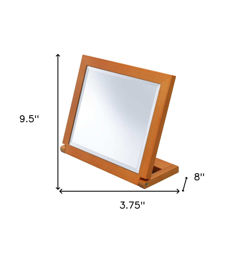 Brown Rectangle Makeup Shaving Tabletop Mirror - Homeroots - Flyclothing LLC