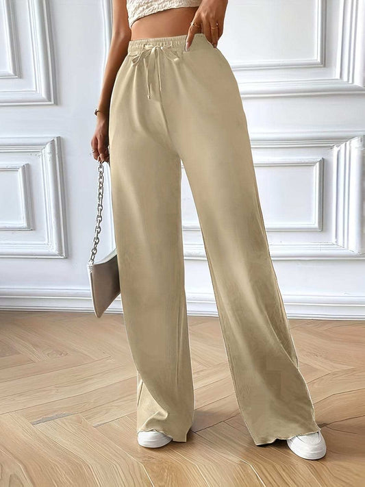 Full Size Drawstring Pocketed Wide Leg Pants - Trendsi - Flyclothing LLC
