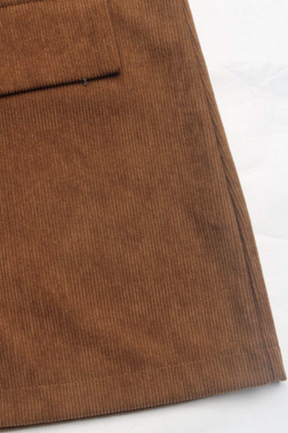 Perfee Decorative Pocket Flap Lapel Collar Long Sleeve Outerwear - Trendsi - Flyclothing LLC