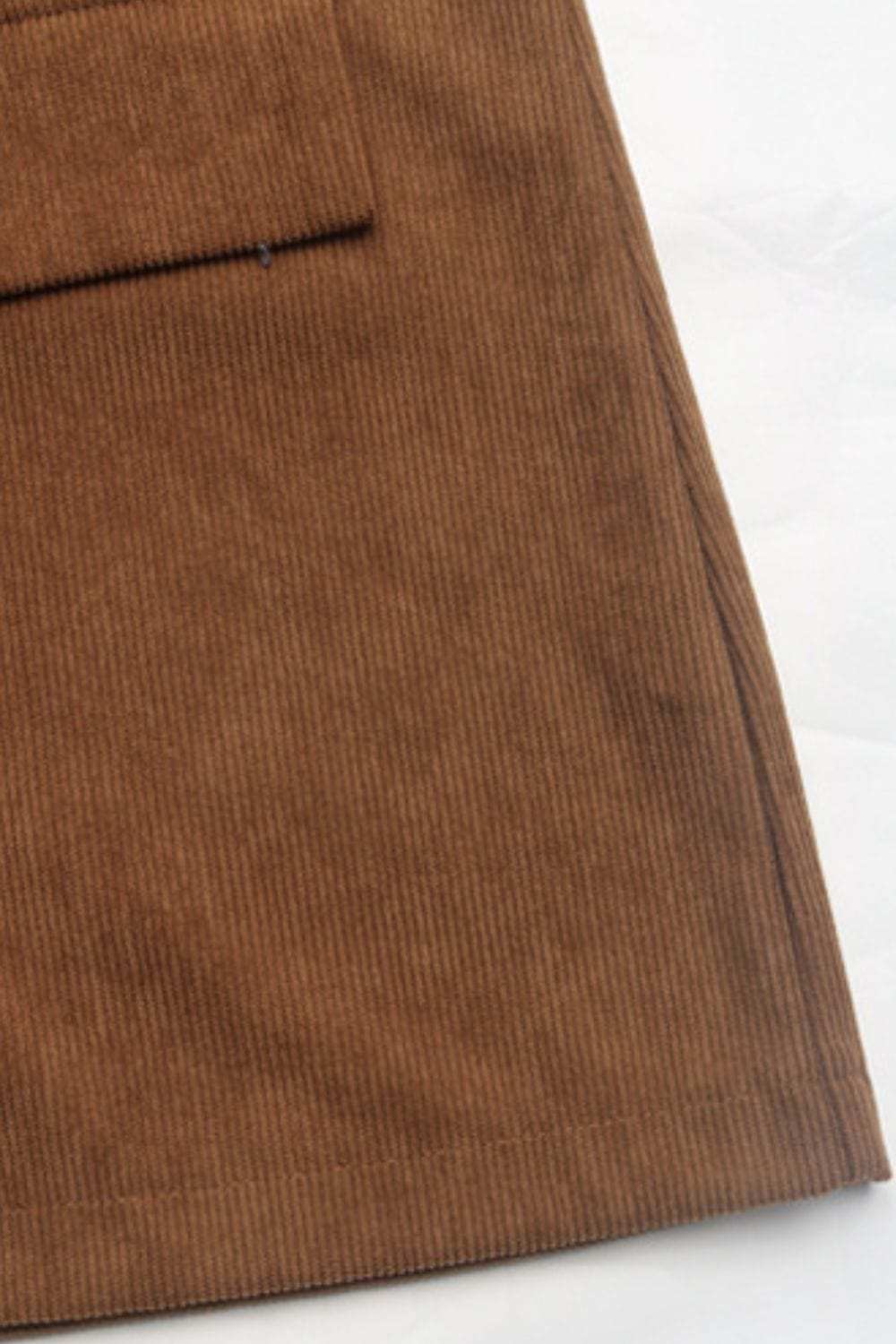 Perfee Decorative Pocket Flap Lapel Collar Long Sleeve Outerwear - Trendsi - Flyclothing LLC