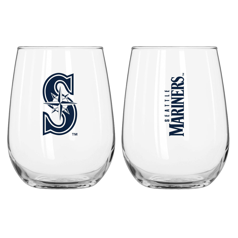 Seattle Mariners 16oz Gameday Curved Beverage Glass - Logo Brands - Flyclothing LLC
