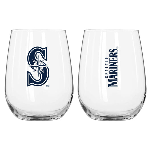 Seattle Mariners 16oz Gameday Curved Beverage Glass - Logo Brands - Flyclothing LLC