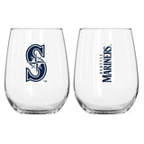 Seattle Mariners 16oz Gameday Curved Beverage Glass - Logo Brands - Flyclothing LLC