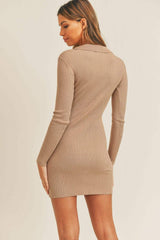 Mable Button Up Ribbed Mini Shirt Dress - Trendsi - Flyclothing LLC