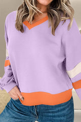 Color Block Long Sleeve Sweatshirt - Trendsi - Flyclothing LLC
