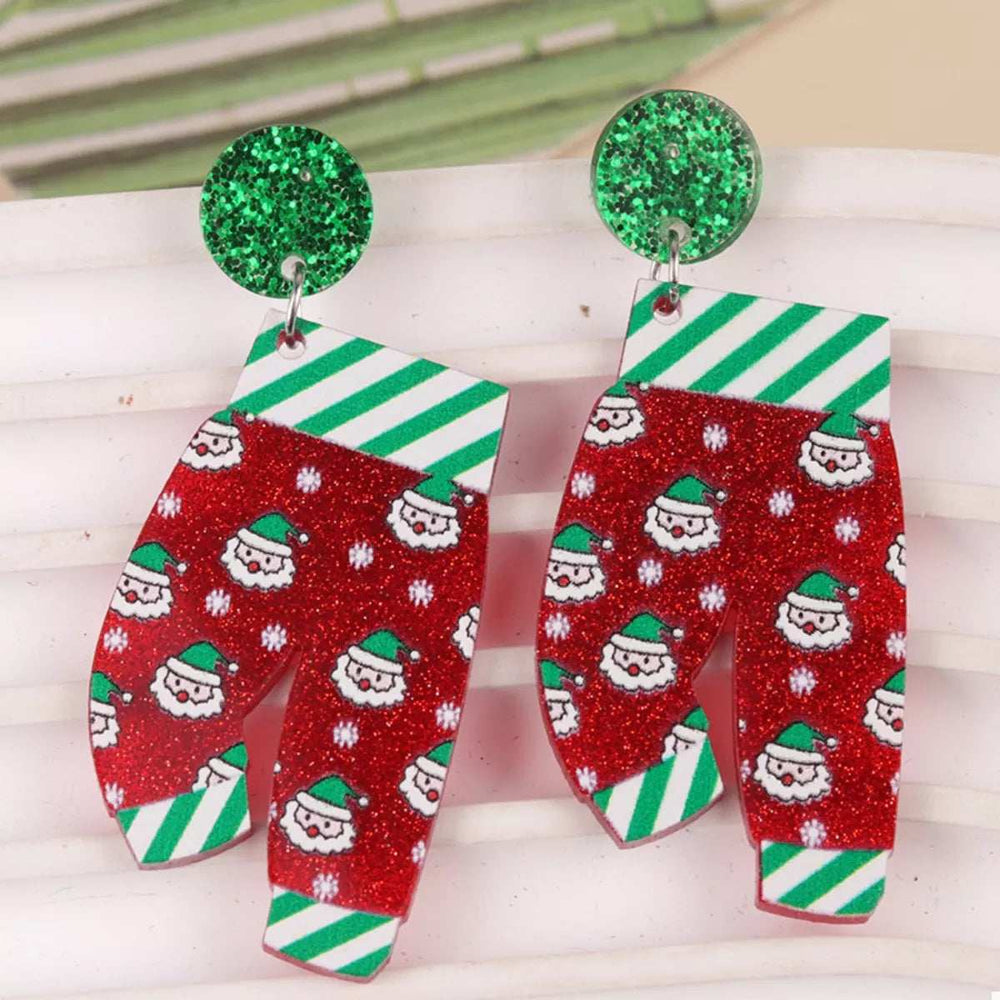 Christmas Holiday Santa Dangle Earrings - Trendsi - Flyclothing LLC