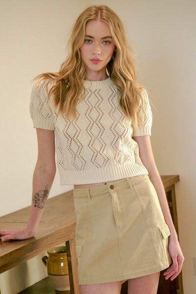 Mittoshop Cargo Mini Skirt with Side Pockets - Trendsi - Flyclothing LLC