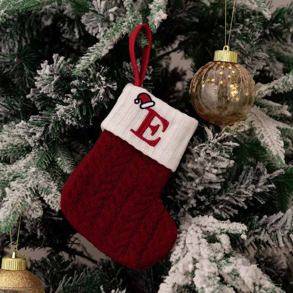 Cable-Knit Contrast Christmas Stockings - Trendsi - Flyclothing LLC