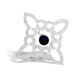 42304 - High-Polished 925 Sterling Silver Pendant with Semi-Precious Onyx in Jet - Alamode
