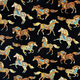 Rockmount Ranch Ware Black Painted Horses Western Cotton Bandana - Rockmount Clothing - Flyclothing LLC