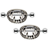 Scary Halloween Fangs Nipple Shield Set 14G 18mm