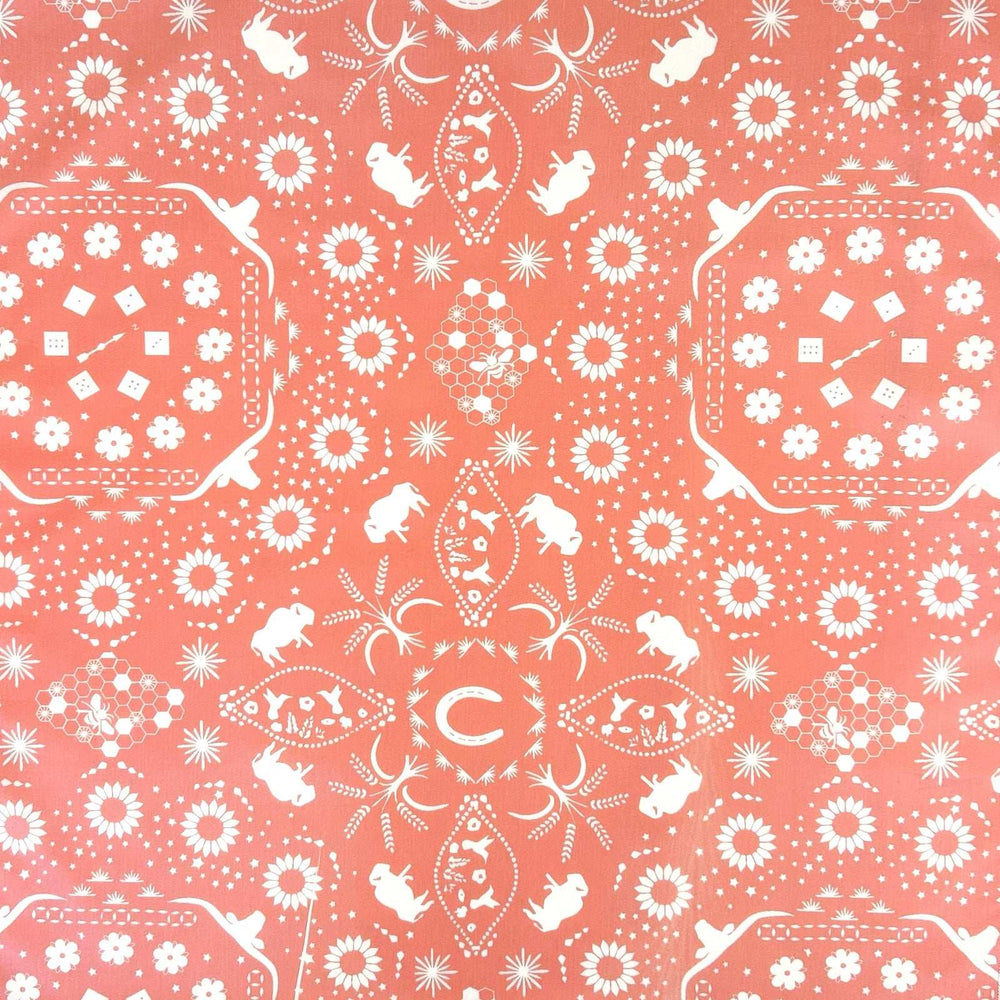 Rockmount Ranch Ware Bison Print Western Cotton Bandana in Apricot - Rockmount Clothing - Flyclothing LLC