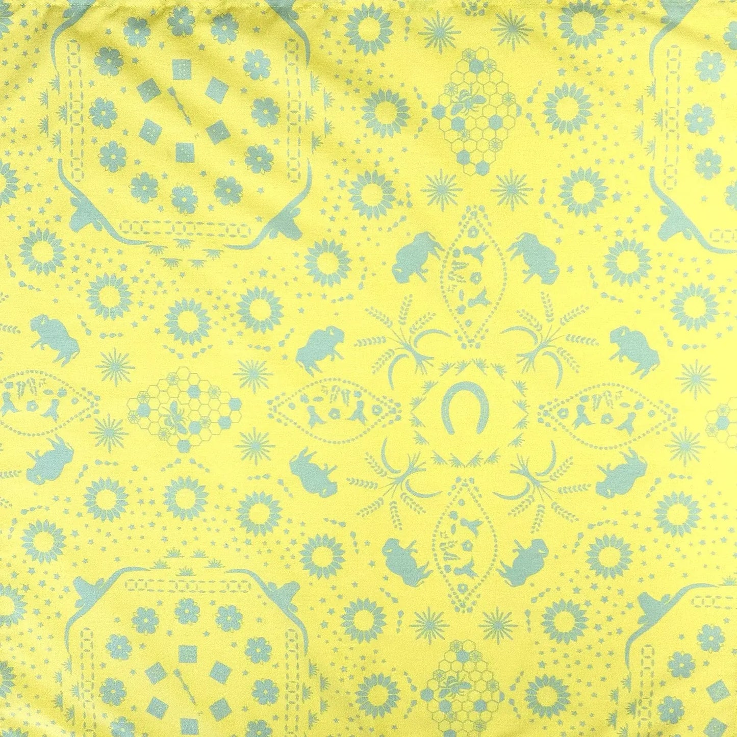 Rockmount Ranch Ware Bison Print Western Bandana in Yellow - Rockmount Clothing - Flyclothing LLC