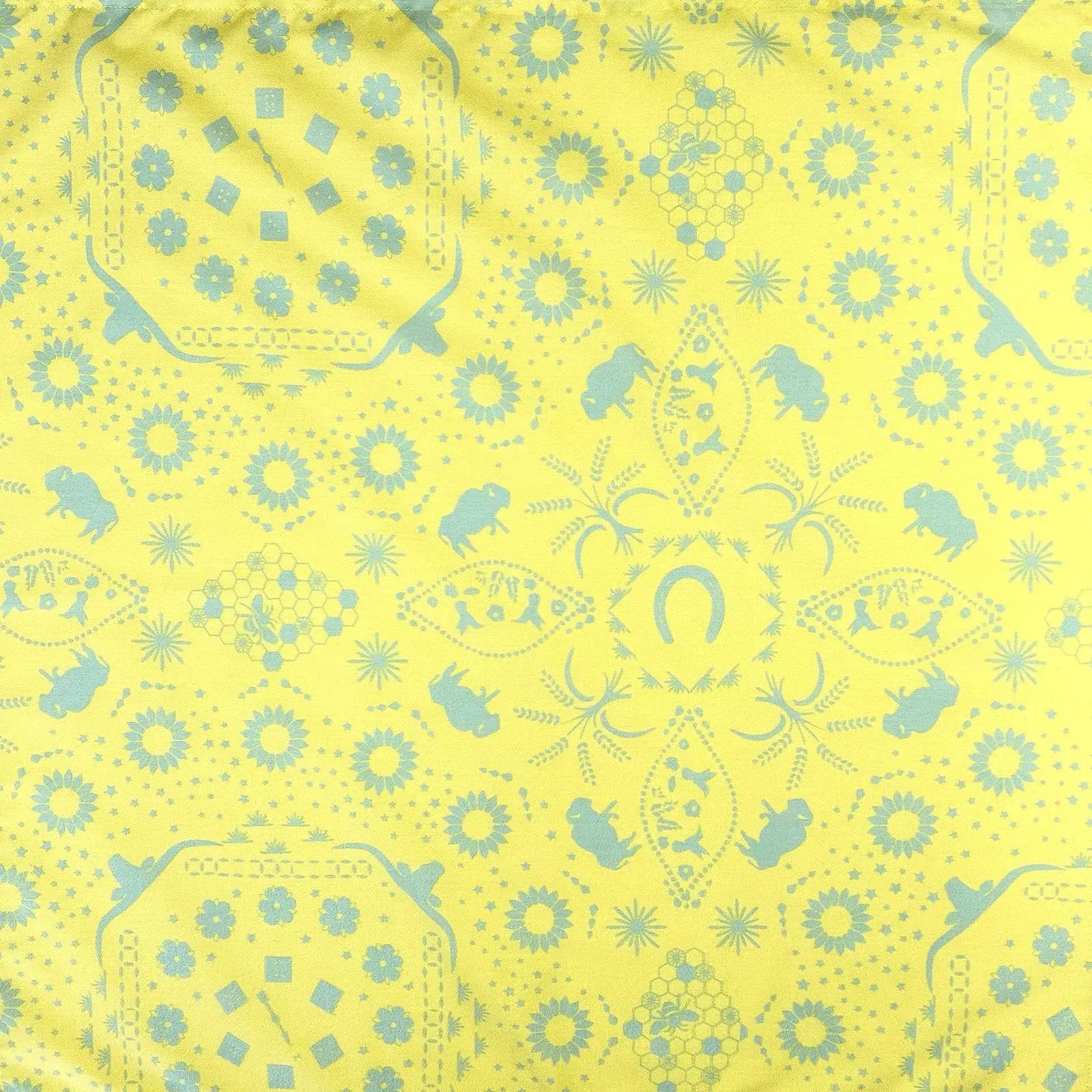 Rockmount Ranch Ware Bison Print Western Bandana in Yellow - Rockmount Clothing - Flyclothing LLC