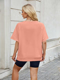 Round Neck Short Sleeve T-Shirt - Trendsi - Flyclothing LLC