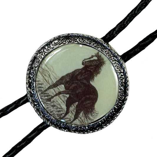 Rockmount Ranch Ware Silver Mountain Mustang Western Bolo Tie - Rockmount Clothing - Flyclothing LLC