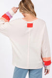 SAGE + FIG Color Block Waffle Knit T-Shirt - Trendsi