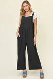 Double Take Full Size Texture Sleeveless Wide Leg Overall - Trendsi