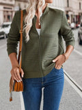 Zip Up Long Sleeve Jacket - Trendsi
