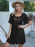 Openwork Flutter Sleeve Cover-Up Dress - Trendsi