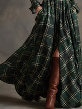 Plaid Button Front Maxi Shirt Dress - Trendsi - Flyclothing LLC