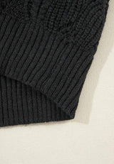 Openwork V-Neck Long Sleeve Sweater - Trendsi - Flyclothing LLC