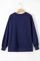 Round Neck Long Sleeve Sweatshirt - Trendsi - Flyclothing LLC