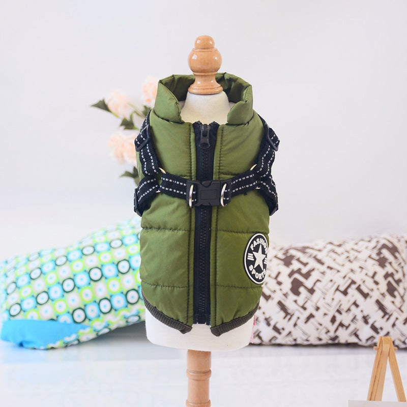 Waterproof Dog Clothes Winter Dog Coat With Harness Warm Pet Clothing Big Dog Jacket Chihuahua Labrador Coat Costume - My Store - Flyclothing LLC