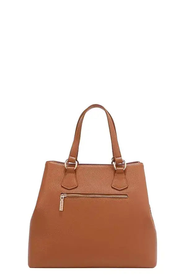 Nicole Lee USA Monogram Pattern Handbag with Rhinestones Decor - Trendsi - Flyclothing LLC