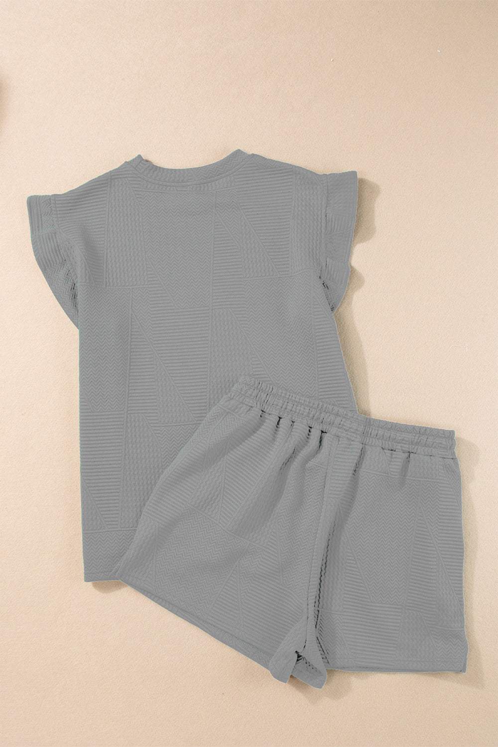 Slit Round Neck Top and Drawstring Shorts Set - Trendsi - Flyclothing LLC
