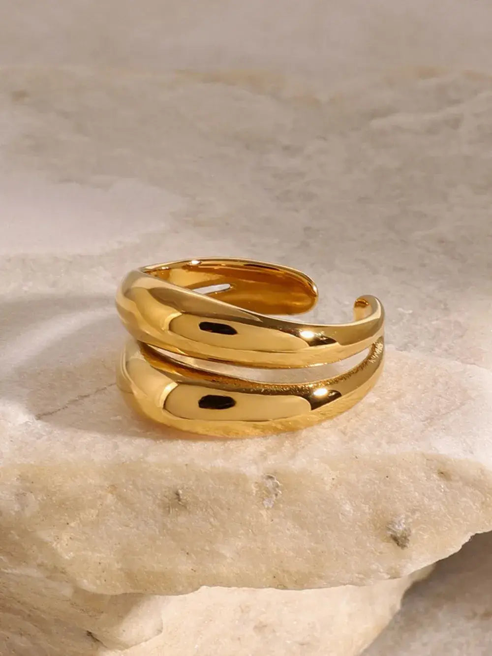 Stainless Steel Double-Layered Ring - Trendsi - Flyclothing LLC