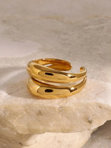 Stainless Steel Double-Layered Ring - Trendsi - Flyclothing LLC