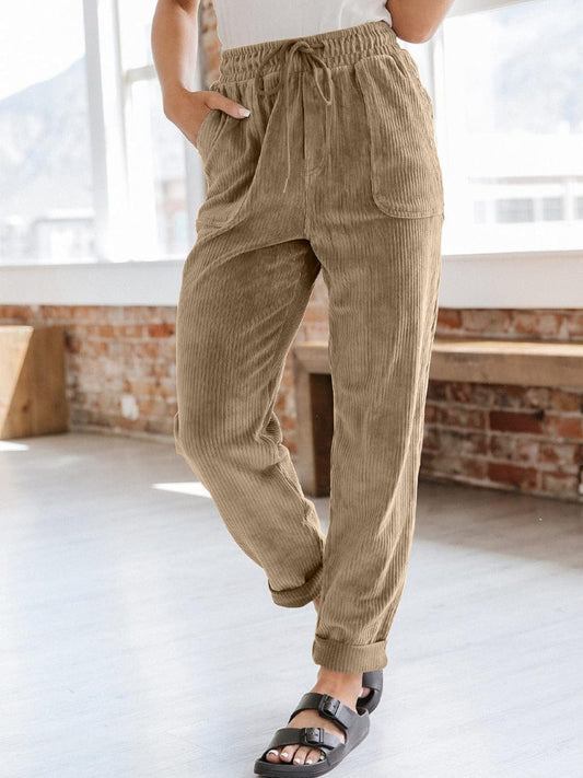 Drawstring Pants with Pockets - Trendsi