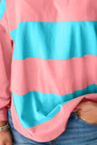 Color Block Round Neck Long Sleeve Top - Trendsi - Flyclothing LLC