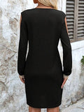 Lace Detail V-Neck Cold Shoulder Dress - Trendsi