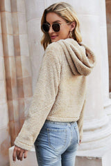 Long Sleeve Fuzzy Hoodie - Trendsi - Flyclothing LLC