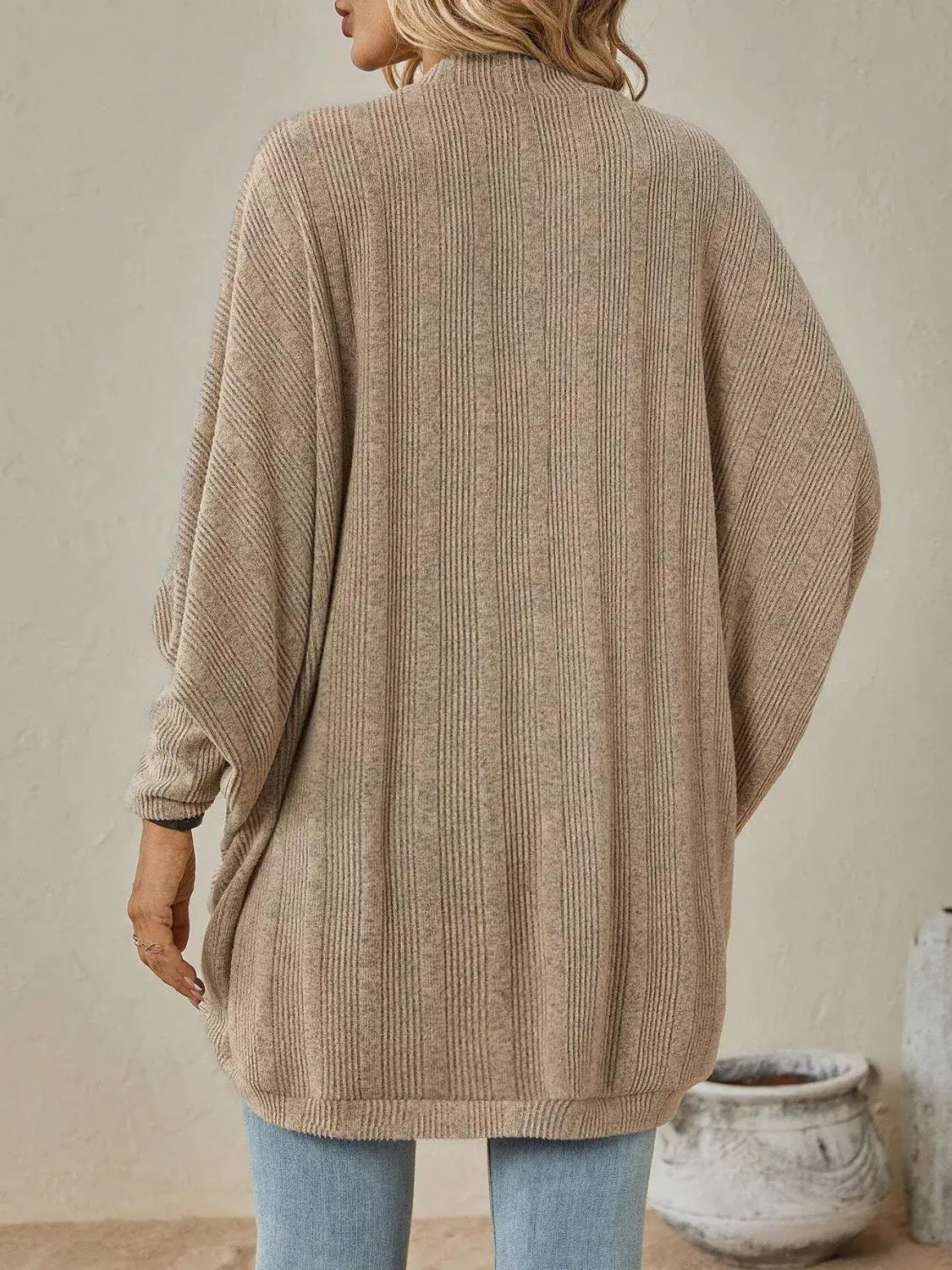 Casual Knit Open Front Cardigan - Trendsi - Flyclothing LLC