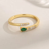 925 Sterling Silver Inland Zircon Open Ring - Trendsi - Flyclothing LLC