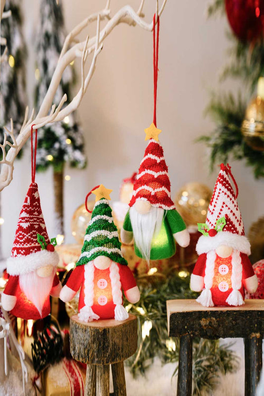 4-Pack Christmas Light-Up Faceless Gnome Hanging Widgets - Trendsi