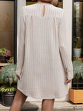 Round Neck Long Sleeve Mini Dress - Trendsi