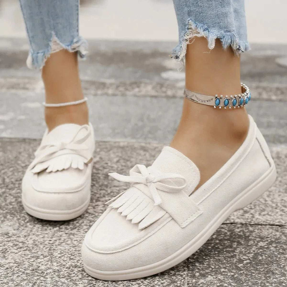 Round Toe Flats Loafers - Trendsi - Flyclothing LLC