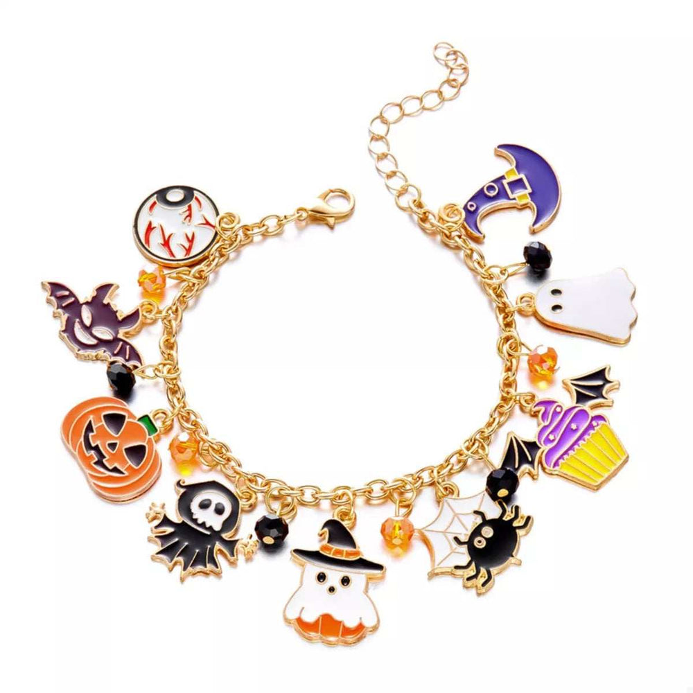 18K Gold-Plated Halloween Charm Bracelet - Trendsi - Flyclothing LLC