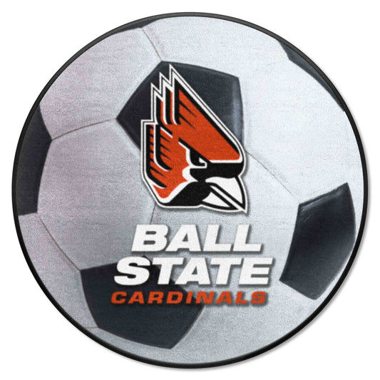 Ball State Cardinals Soccer Ball Rug - 27in. Diameter - Ball State