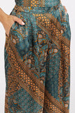Mittoshop Paisley Patchwork Print Satin Wide Leg Pants - Trendsi