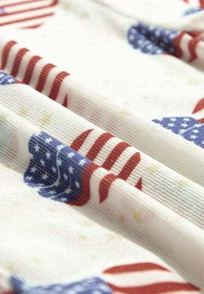 US Flag Heart Mock Neck Long Sleeve Bodysuit - Trendsi - Flyclothing LLC