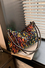 Sequin Double Strap Shoulder Bag - Trendsi