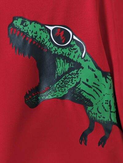 Dinosaur Round Neck Long Sleeve Top and Distressed Pants Set - Trendsi - Flyclothing LLC